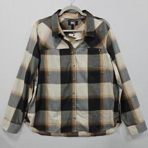 Alaskan Hardgear Duluth Trading Midnight Sun Womens XL Brown Black Plaid Shirt